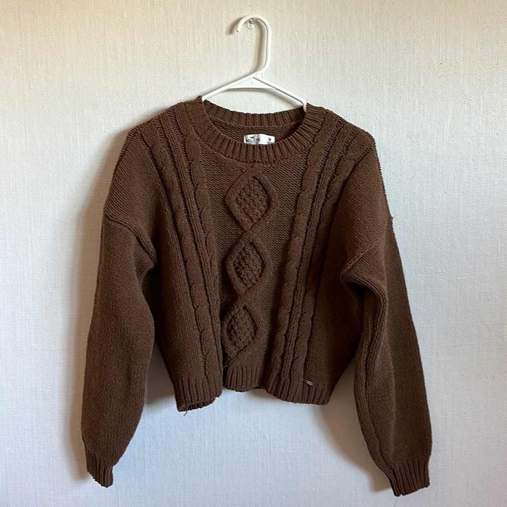 Brown Hollister Cable Knit Sweater